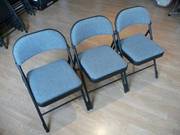 12 x Upholstered Lightweight Metal Folding Chairs